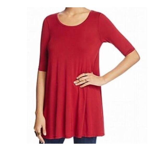 WE THE FREE Women’s Red Jacqueline ¾ Sleeve Tunic Size Small - Picture 1 of 7